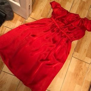 Silky red dress